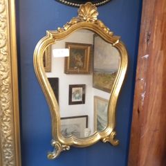 Vintage gilt mirror with easel stand