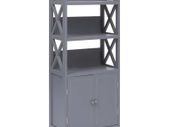 Bathroom Cabinet Grey 46x24x116 cm Paulownia Wood