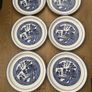 Vintage Arklow Pottery Willow Pattern 6 Dinner Plates as New Image 2