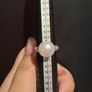 BNWT Perlaviva Genuine Large Freshwater Pearl with Crystals in Rhodium-Plated 925 Silver Ring Image 4