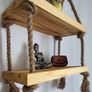 Beautiful Handmade 2-Tier Hanging Rope Shelf Image 9