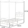 Canopy Bed Frame 3ft Single Size with Ornate European Style Headboard & Footboard Image 2