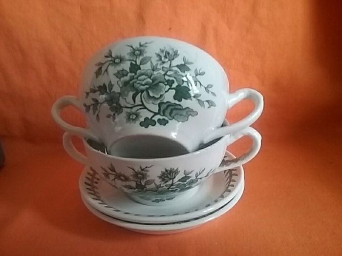 Two Double Handled Soup Bowls