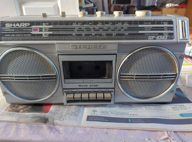Vintage SHARP Stereo Radio Cassette Recorder, Model GF-4343E(S), Radio works great, Tape Deck does not play tapes. Excellent Volume