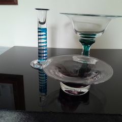 mixed Jerpoint glass items