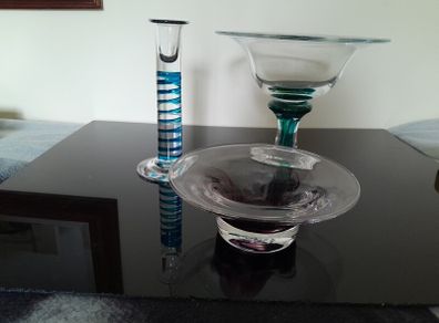 mixed Jerpoint glass items