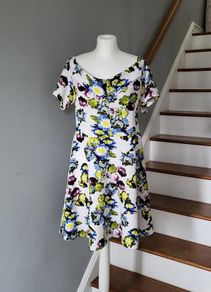 New Look white floral dress, Size 18