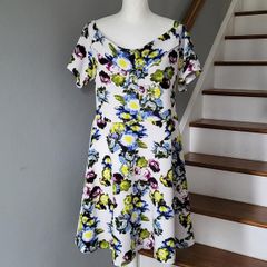 New Look white floral dress, Size 18