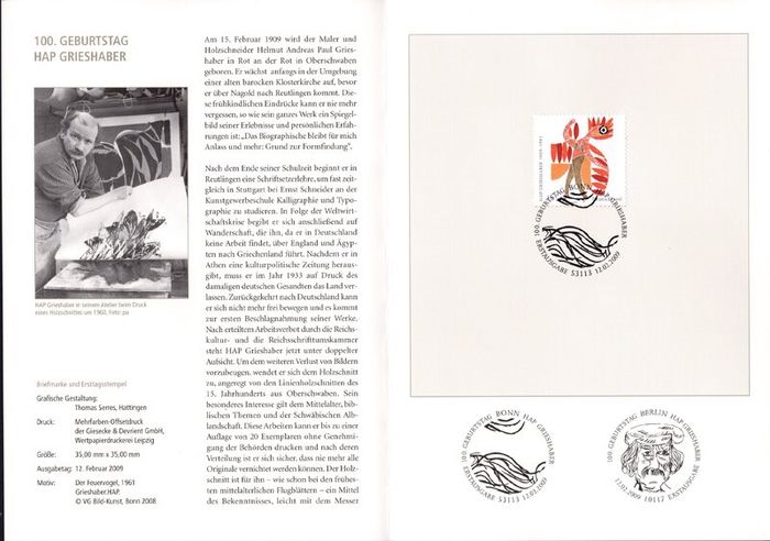 2009 Bundes Republic Deutschland (Germany) Federal Annual Stamp EFT Collection 2009 with 43 images of contents