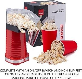 NEW SALE | Home Popcorn Maker 1200W | Gourmet Popcorn Machine | Best Air Popcorn Popper