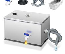25L Stainless Steel Grease Trap Kitchen Sink Oil Separator Interceptor
