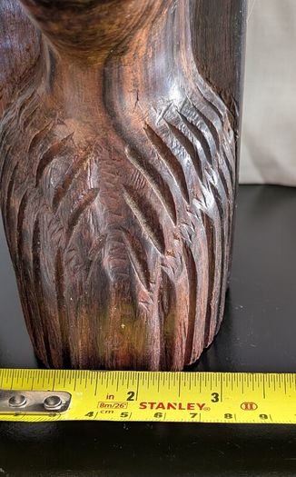African Wooden Head Bookends Pair Hand Carved Tribal Hardwood Busts