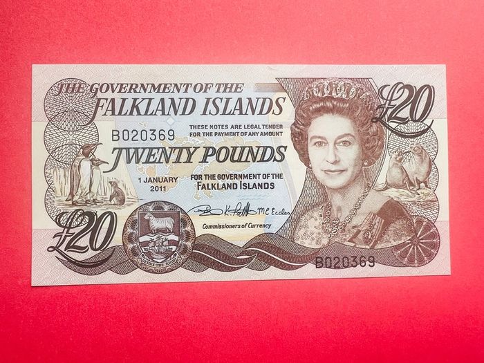 Falkland. Islands   20 Pounds. 1984   Pick 15a Scarce.uncirculated
