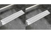 Linear Shower Drain 2 pcs Wave 530x140 mm Stainless Steel