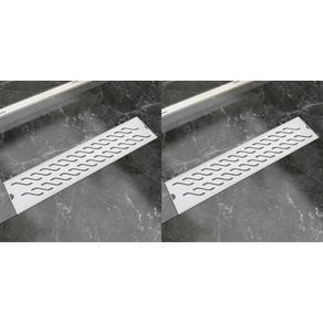 Linear Shower Drain 2 pcs Wave 530x140 mm Stainless Steel