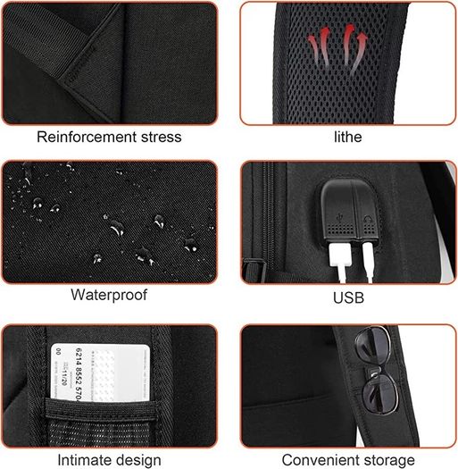 Anti-Theft Laptop Backpack Business Travel Backpack Bag with USB Charging Port Lock,Water Resistant College School Computer Rucksack Work Backpack for Mens Womens Fits 15.6 Inch Laptop (FREE POSTAGE)