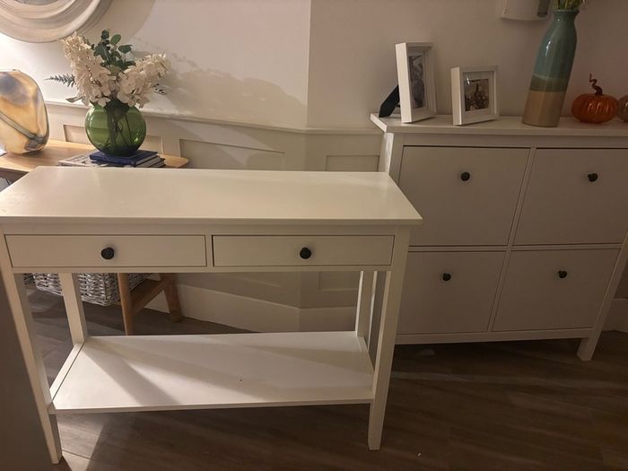 white console table