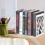 Book Ends, Bookends, Bookends Heavy Duty, Book Ends for Book Shelves, Decorative Metal Book Stopper or Bookworms Gifts, Abstract Desgin Book Dividers Holders Stand for Office, Library Image 4
