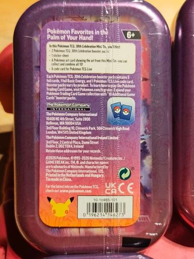 Pokemon Tcg 30th Anniversary Mini Tins X4
