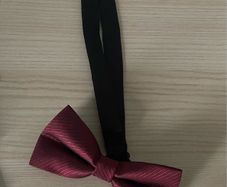 Classic burgundy pre-tied bow tie with adjustable neck strap