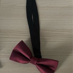Classic burgundy pre-tied bow tie with adjustable neck strap