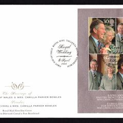 2005 Great Britain Royal Wedding of HRH The Prince of Wales and Mrs Camilla Parker Bowles Commemorative Stamps Miniature Sheet Addressed First Day Cover (FDC)