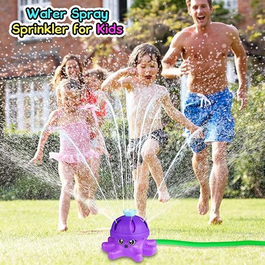 Water Spray Sprinkler for Kids Boys Girls, Garden Spinning Sprinkler Toys, 2 Hose Adapters for Water Fun, 360 Degree Water Spray, Summer Toys (FREE SHIPPING)