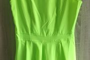 neon green open back dress fits sm m