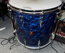 Vintage 60s Premier 16 x 15 Floor Tom Diamond Pearloid Blue
