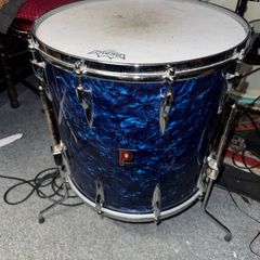 Vintage 60s Premier 16 x 15 Floor Tom Diamond Pearloid Blue