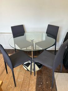 Glass Dining Table & 4 Chairs