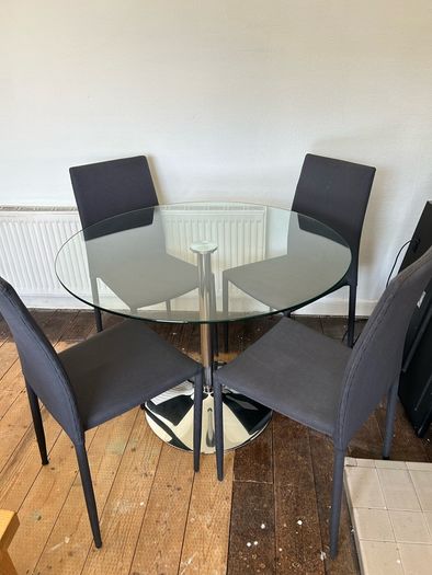 Glass Dining Table & 4 Chairs