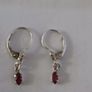 Vintage Sterling Silver and Garnet Drop Earrings Image 2
