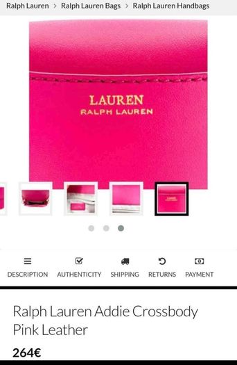 Ralph lauren addie crossbody bag pink leather