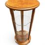 Contemporary Walnut Pedestal Display Cabinet Image 2