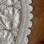 Vintage Round 60" crochet lace & crisp cotton insets tablecloth Image 9