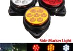 7LED Round Clearance Side Marker Light Truck Trailer Lamp Yellow Amber White Red DC12V