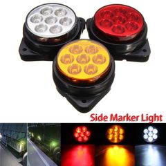 7LED Round Clearance Side Marker Light Truck Trailer Lamp Yellow Amber White Red DC12V