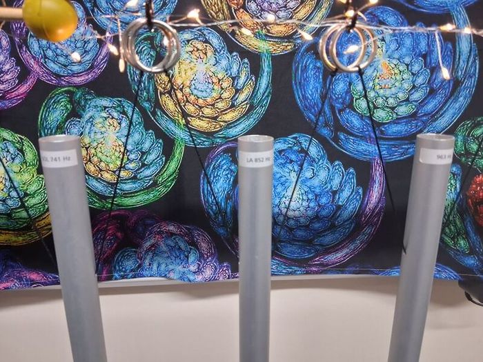 Sacred Solfeggio Pipe Chimes & Handcrafted Stand