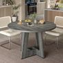 Round Dining Table for 4-6 People, Grey Kitchen Table, 120CM Farmhouse Dinning Tables, Wooden Stylish Dining Tables, No Shaking, for Kitchen and Living Room, Easy to Assemble (only table) Image 6
