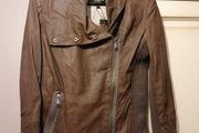 River Island brown leather jacket UK 10 BNWT