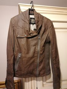 River Island brown leather jacket UK 10 BNWT