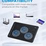 Cooling Pad 12"-17" Laptop air Cooler with 3 Ultra Quiet Fans, Ergonomic Comfort Notebook Cooler with 2 USB Ports, HV-F2056, Black & Blue Image 3