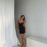 House of CB satin & lace mini dress Image 4