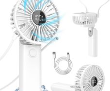NEW SALE | Handheld Fan Rechargeable USB Hand Fan,Powerful Portable Fan Handheld with 6 Speeds&Digital Display,Quiet Hand Held fans Foldable Mini Fan Personal Neck Travel Fan,Cooling fan for Office Camping