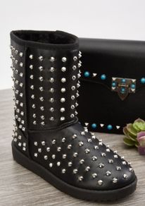 Black Studded Winter Boots