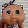 Cabbage Patch Kids Deluxe Tiny Newborn (Splash 'n Float) Splash 'n Float Zebra Swimsuit Blue Eyes Used Dirty Please see photos Image 2
