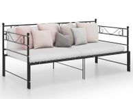 main image for ad Pull-out Sofa Bed Frame Black Metal 90x200 cm