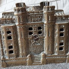 vintage collectable solid brass saving bank