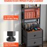 Media Storage Cabinet, 4-Shelf DVD Shelf Organizer with Drawers Image 3